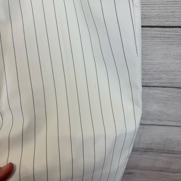 ARAKII Elegant White Striped Straight Leg Pants - Picture 3 of 13